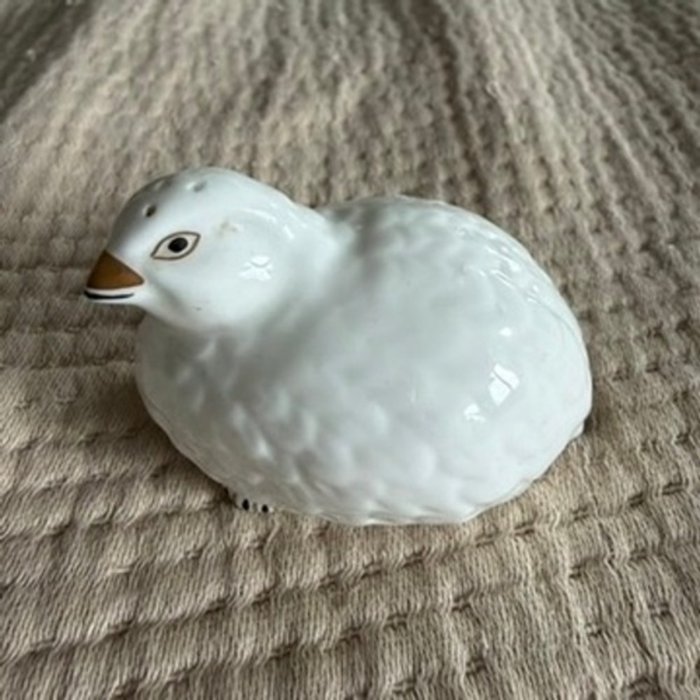 Aynsley England Bird Salt Pepper Shaker Fine Bone China Hand‎ Painted White VTG